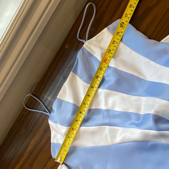 Blue White Satin Maxi Dress NWOT for Prom, Bridesmaid, Wedding - Picture 6 of 7